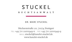 Rechtsanwalt Stuckel Visitenkarte